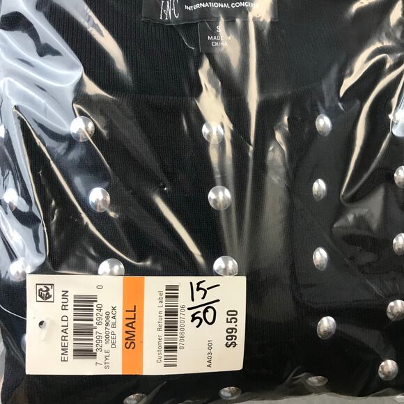 New International Concepts Black Silver Studded Dress SZ small - Picture 11 of 11